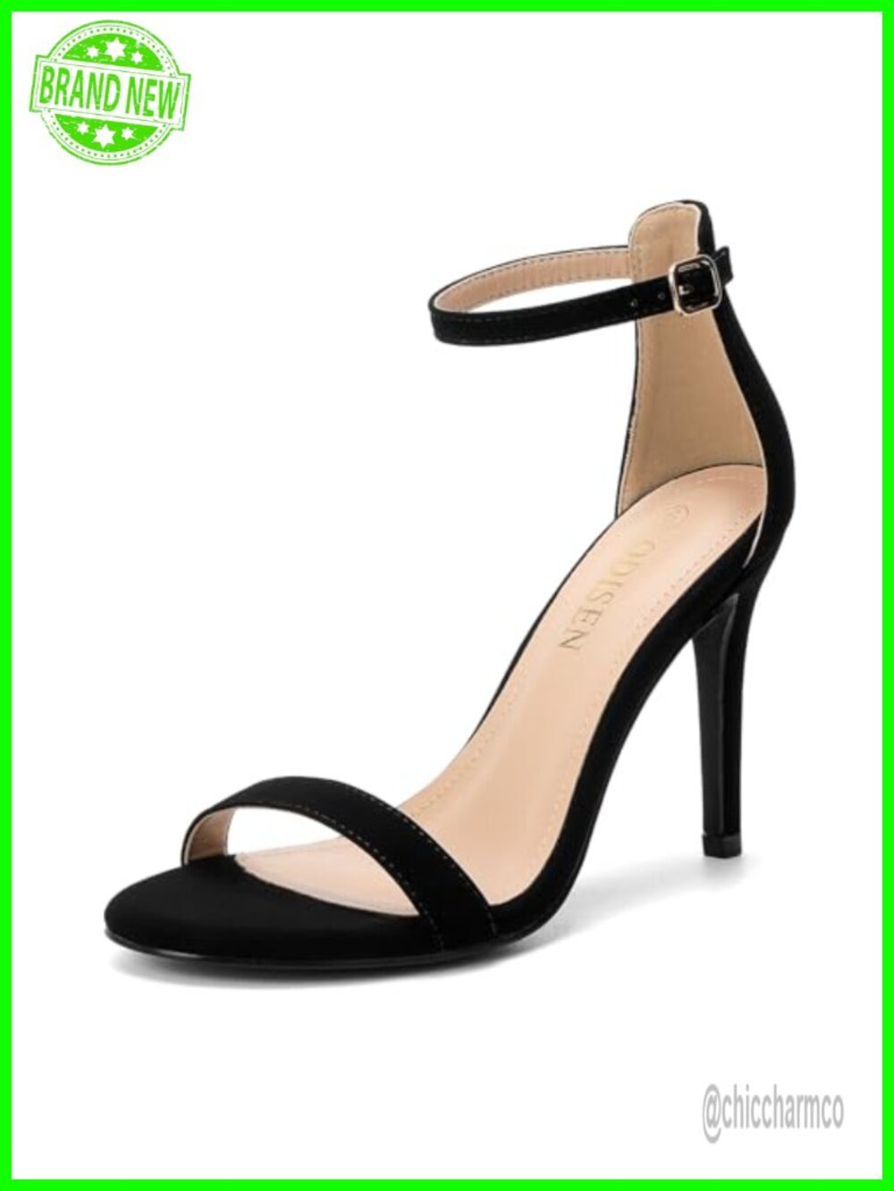 4-Inch Stiletto Heels Heeled Sandals with Ankle Strap Open Toe